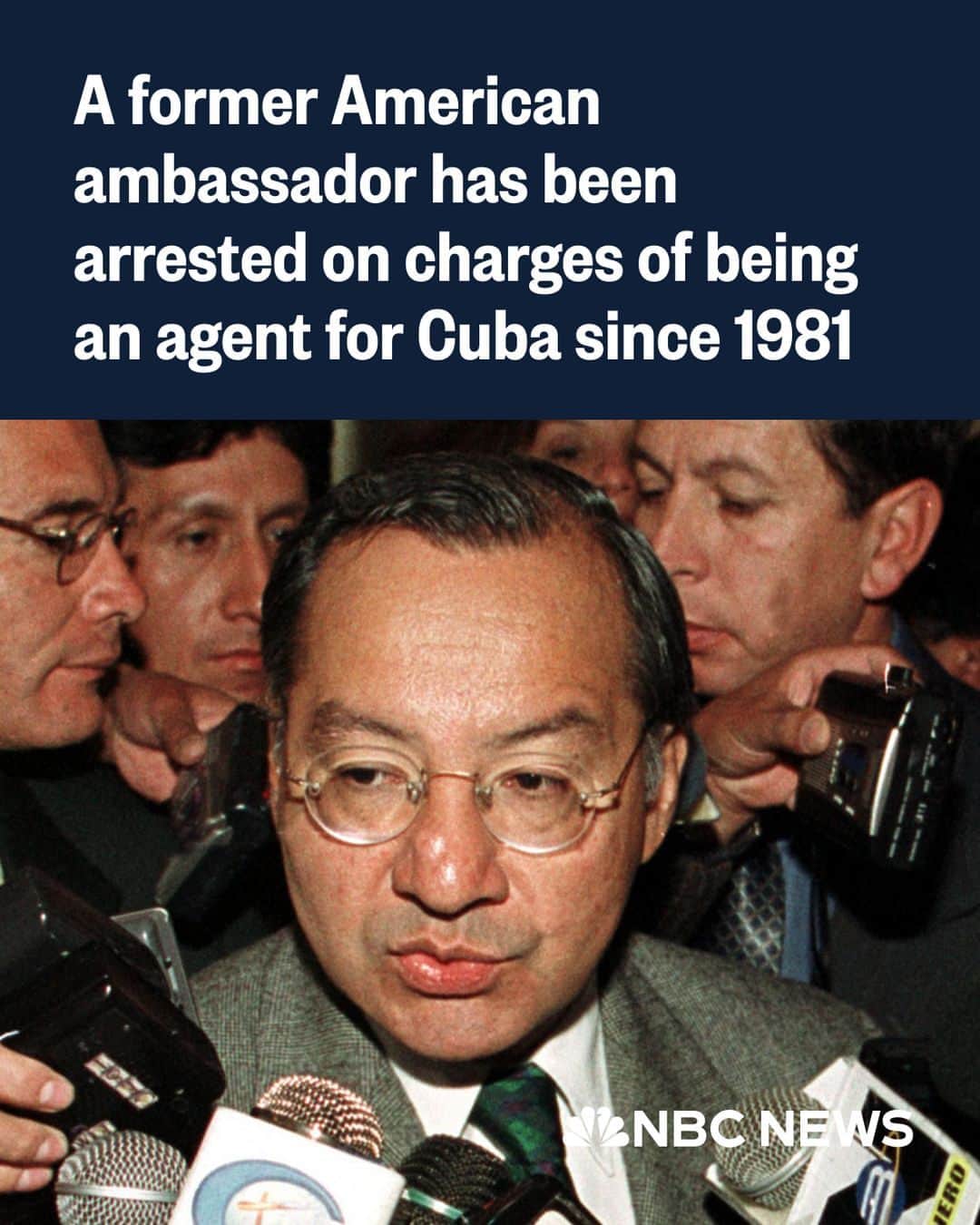 NBC Newsのインスタグラム：「A former U.S. ambassador was arrested on charges of secretly working for Cuba and boasting that his decades of work for Havana had "strengthened the revolution immensely," authorities said Monday.  Victor Manuel Rocha, the 73-year-old onetime U.S. envoy to Bolivia, is being accused of working to promote the Cuban government’s interests, which is not a crime unless it's done on U.S. soil without registering with the Justice Department as a foreign lobbyist.  Read more at the link in bio.  📷️ Gonzalo Espinoza / AFP via Getty Images」