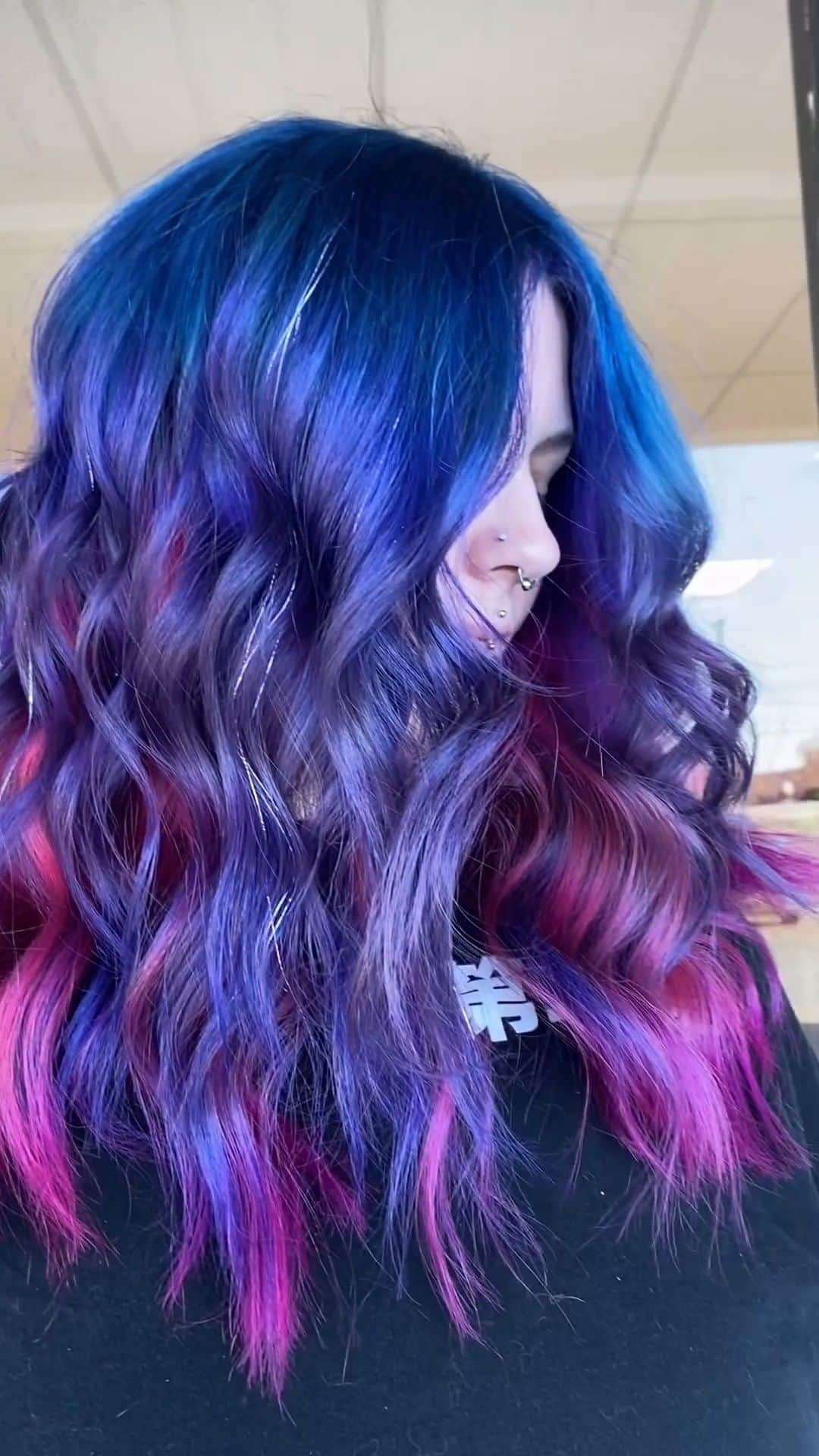 CosmoProf Beautyのインスタグラム：「Give @Vanity_ByRose a tube of @DangerJonesCreative Masquerade and watch the magic ✨ happen!  What do you think of this warm purple on the ends? Would you have used Masquerade differently?  Today and tomorrow (12/4 - 12/5), we are offering 20% off all @DangerJonesCreative purple hair color, including the *NEW* Masquerade!  #CosmoProf #DangerJonesCreative #FlashSale #PurpleHair #VividHairstylist #VividHair #VividHairTransformation #VividHairDesign」