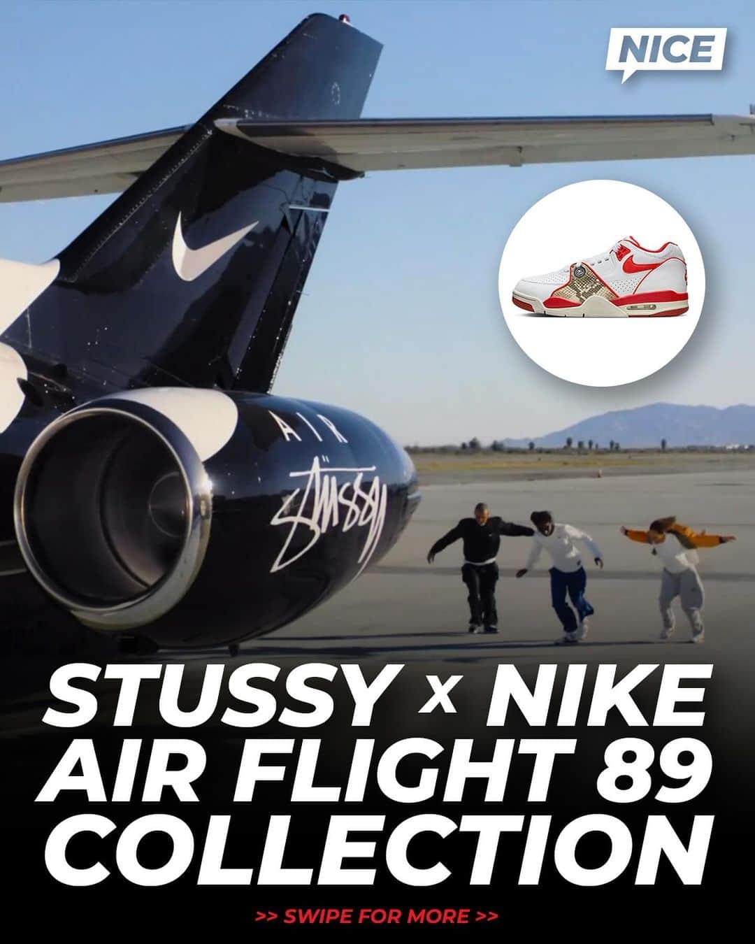 Nice Kicksのインスタグラム：「@Stussy and Nike team up for a new Air Flight 89 collection paying homage to the shoe’s 35th Anniversary 🛹🔥 What do you think of this collab? 🤔  @nicedrops: 12/13 for $160」