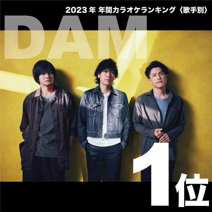 back numberのインスタグラム：「#DAM年間カラオケランキング2023  2023年DAM年間カラオケランキング〈歌手別〉でback numberが1位になりました✨  2016年から続くDAM年間カラオケランキング集計以来、7年連続で年間ランキングTOP4入りです！  たくさん歌っていただき本当にありがとうございます🎤  #backnumber #DAM」