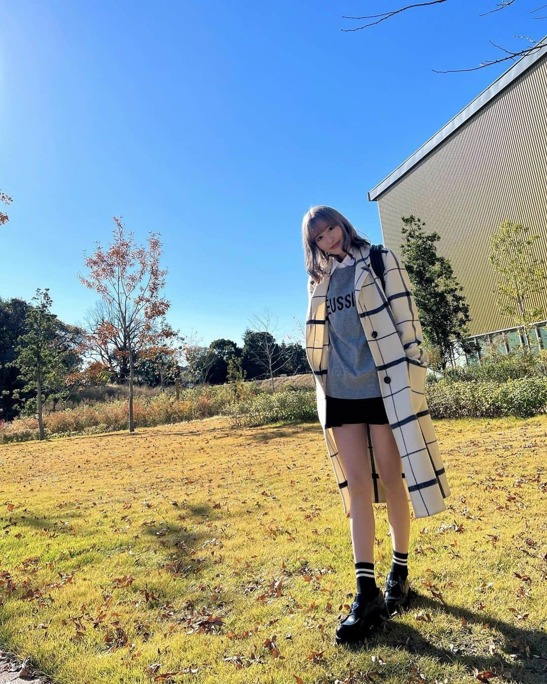 百永さりなのインスタグラム：「. ハリポッタースタジオツアーで 制服着る為に制服っぽい 私服にしました👱🏻‍♀️🌸 . #ootd」