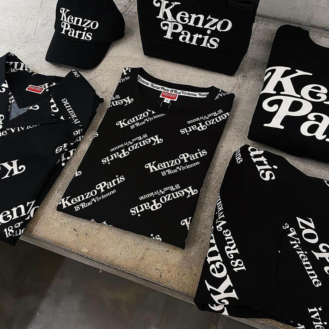 cherry worldwideのインスタグラム：「. "  KENZO by @nigo ®︎ . × VERDY " @verdy  collection 』 . now available in-store & online . ⇒ " 'Kenzo utility' cotton cap " ⇒ " Small 'Kenzo utility' canvas tote bag " ⇒ " 'Kenzo utility' classic sweatshirt " ⇒ " 'Kenzo by verdy' boxy shirt " ⇒ " 'Kenzo by verdy' oversized t-shirt " ⇒ " 'Kenzo by verdy' oversized hoodie "」