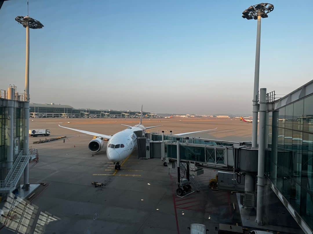 タイ航空のインスタグラム：「Enjoying the pre-flight serenity before takeoff. ✈️✨ What brings you joy during this moment? Share your flying pleasures below!   #ThaiAirways #smoothassilk #seoul #southkorea #korea #WanderlustVibes 🌍」