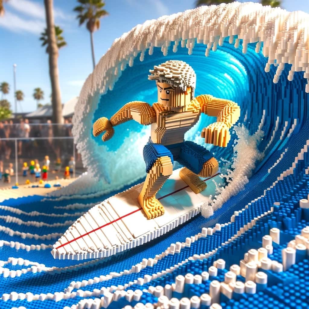 Microのインスタグラム：「"Dreams are seen within the Tube." Pt.5  "夢はTubeの中で見る" 第五弾  Digiart: @microfromdeftech   #僕のLEGOサーフアート #legoart #surfart  #surfartist」