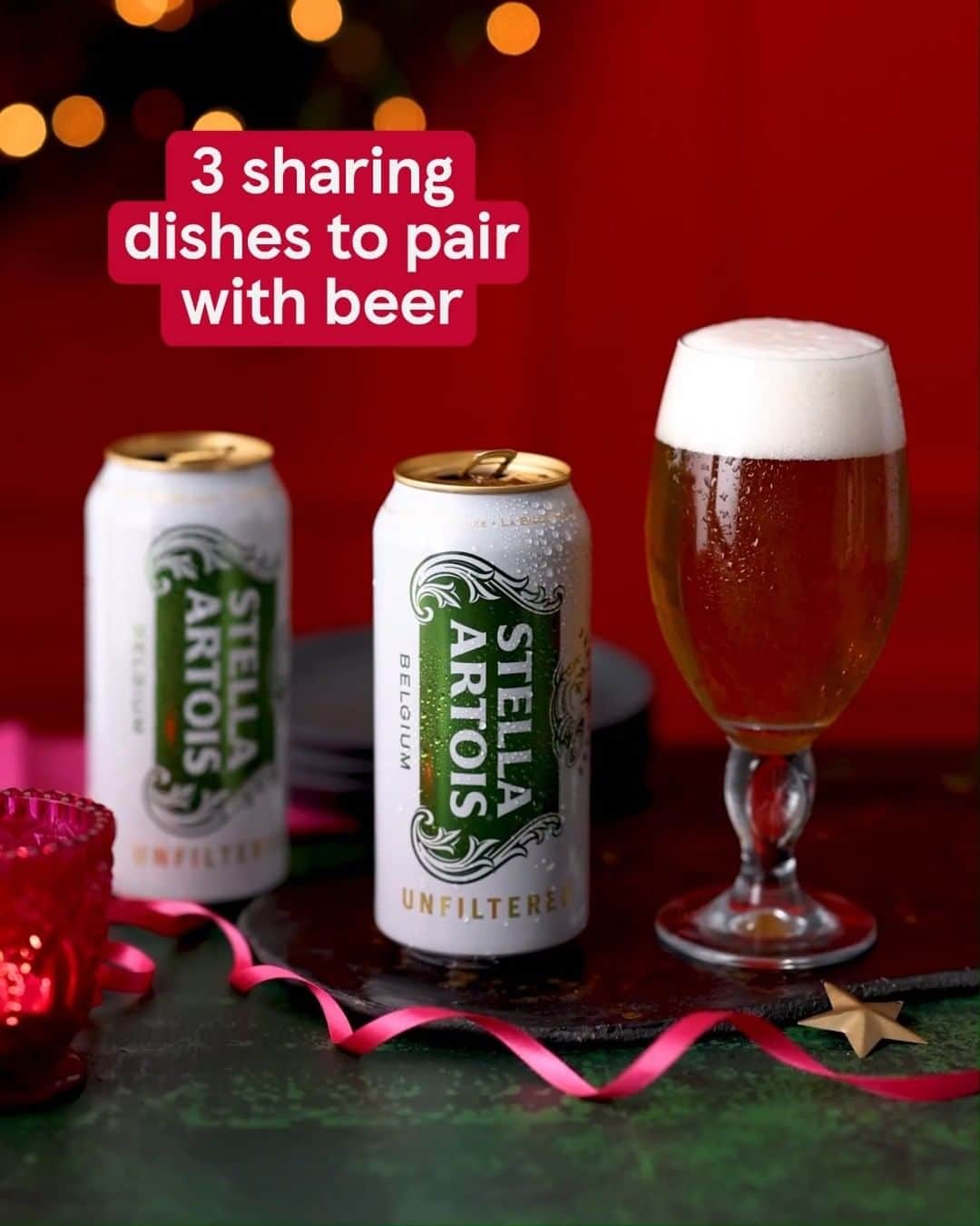 Tesco Food Officialのインスタグラム：「Bring the festive joy to your Christmas party with these hearty sharing recipes. They’re all a great flavour match with a crisp @stellaartois Unfiltered. Head to the link in our bio for the recipes and #BecomeMoreChristmas. Beer available in the majority of larger stores. 18+」