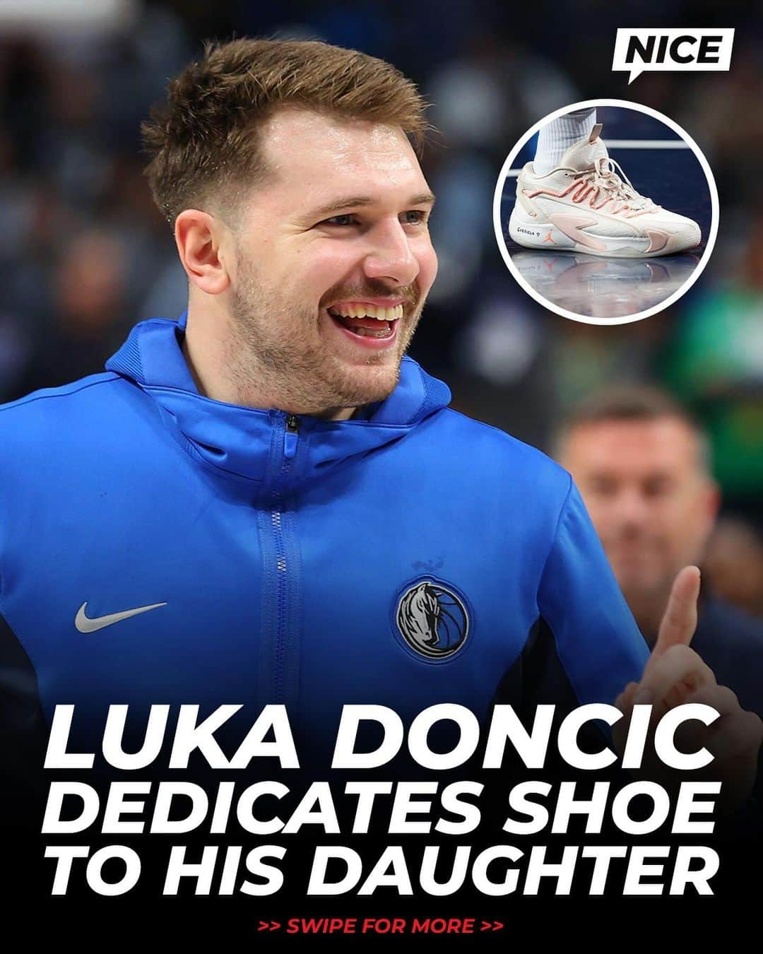 Nice Kicksのインスタグラム：「Luka Doncic dedicated his new Jordan Luka 2 PE to the recent birth of his daughter, Gabriela 💕🍼👶 @nicekickshoops」