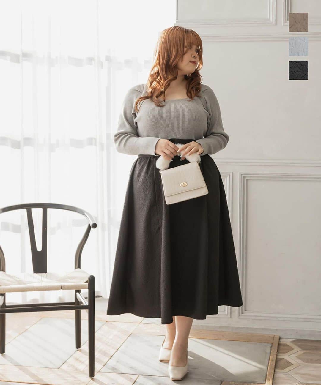 clette(クレット)のインスタグラム：「・NEW・  新作オリジナルアイテム発売！  1枚でコーデが完成のドッキングワンピースなど👗 ＿＿＿＿＿＿＿＿＿＿＿＿＿＿  CLETTEオリジナル★ニットドッキングマトラッセワンピース b4a190068 color：gray／mocha／black  CLETTEオリジナル★ペプラムニット b8a191015 color：pink／blue／black  CLETTEオリジナル★ぽこぽこフラワーニット b8a191016 color：offwhite／mint／blue／pink  CLETTEオリジナル★リボン付きフリルニット b8a191017 color：offwhite／gray／black  CLETTEオリジナル★配色襟ビジュー付きトップス a4a146329 color：ivory／black   ・RE STOCK・  人気のスカートも再入荷です！ ※グレージュとブルーのみ。  CLETTEオリジナル★マトラッセ花柄スカート e1z190020 color：greige／blue ＿＿＿＿＿＿＿＿＿＿＿＿＿＿  その他にもCLETTEでしか買えないオリジナルアイテム発売中！ ぜひご覧ください。」