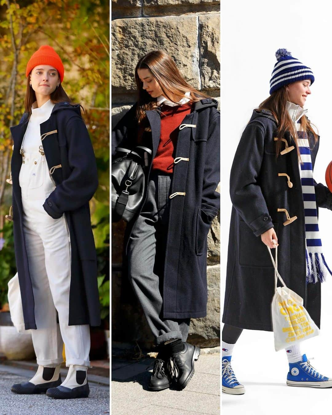 CLUÉLmagazineのインスタグラム：「. MY FAVORITE COAT MIX＆MATCH 「冬のコート着回し大作戦💡」  一着は持っておきたい王道の“ネイビーダッフル” 《ヤエカ》のミリタリーライン《ライク ウェア》の定番ダッフルコート。ウールとリネンを混紡した温かみのある柔らかな生地感が魅力的。 ひざ下まである長めの着丈とゆったりとしたリラックスシルエットは、ルーズに羽織ることができて、どんなスタイルにもフィットする。 深みのある赤を効かせたハンサムスタイル、クリーンな白あわせの爽やかワークスタイル、レトロスポーティーなスクールガールコーデ。あなたはどれがお好き？👀  コート　#likewear  from vol.95 ・・・・・・・・・・・・・・・・・・・・・・・・・・・  #cluel #クルーエル #cluelmagazine #クルーエル女子 #fashion #ファッション好き #ファッション雑誌 #おしゃれ #グッドガール #冬コーデ #ダッフルコート #コートスタイル #コート着回し #着回し #トラッド #クラシック #ハンサム女子 #ワークスタイル #スポーティー #レトロ #ゆるコーデ #ボーイッシュ女子 #シンプルが好き   こちらのアカウントもフォローしてね！ @cluel_homme @navys_magazine」