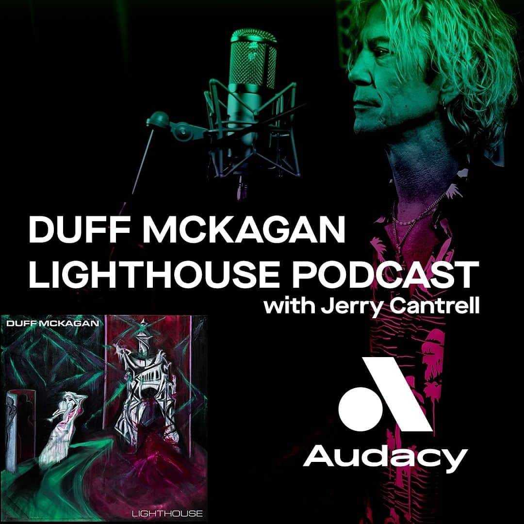 ダフ・マッケイガンのインスタグラム：「Duff takes us inside his new solo album Lighthouse, with @jerrycantrell in a 3-part podcast series on @audacy   Link in bio to listen!   #duffmckagan #jerrycantrell #podcast #audacy #lighthousealbum」