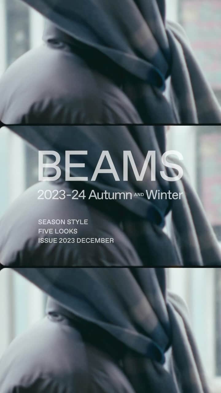 ビームスのインスタグラム：「… BEAMS 2023-24 AUTUMN & WINTER Style.16-20  @beams_mens_casual  “BASIC&EXCITING”をテーマに心地よい日常着を追及する、メンズカジュアルレーベル〈BEAMS〉。 オーセンティックとコンテンポラリー、モードとストリート等、一見相反して見えるスタイルを絶妙に織りなすことで、“BASIC & EXCITING”というBEAMSの原点となる「価値のダイナミズム」を体現し、日本の若者のファッションカルチャーを進化させ牽引していきます。    2023-24AWシーズンは、昨シーズンに続き『Y2K』のムードを踏襲。90年代後半から2000年代のトレンドを再評価して、BEAMS流アメカジの世界観を作り上げています。 当時の最新テクノロジーを取り入れたデザインや素材感、時代を描写する近未来的な思想から着想を得て現代の秋冬仕様にアレンジしたアイテム構成に、テクニカルで都会的なグレーやブラック、アースを連想するモカやナチュラルなどをキーカラーとしてミックスしたコレクションです。  〈BEAMS〉が表現する現代的アメカジをお楽しみください。  #beams #ビームス」
