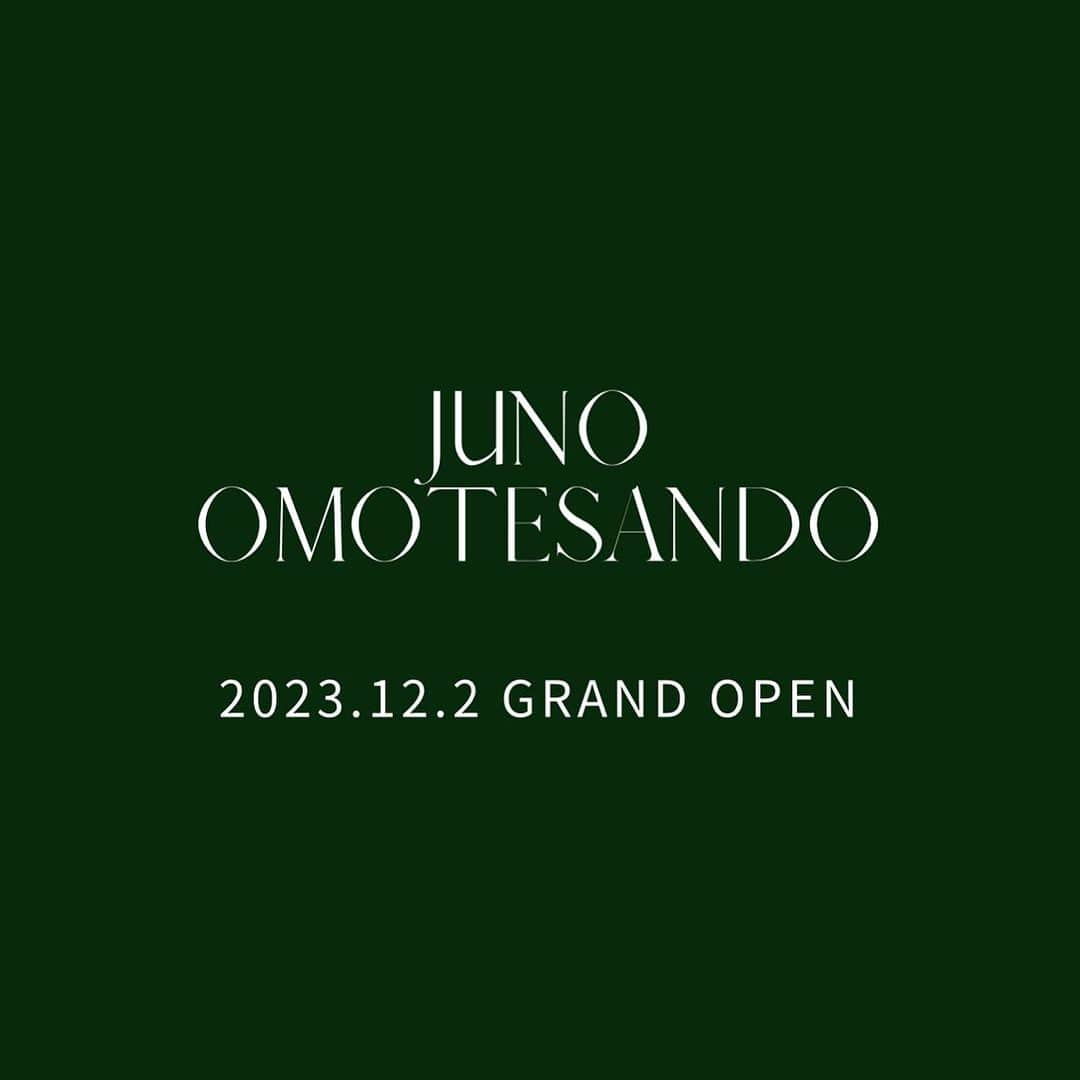 JUNOのインスタグラム：「. News!!  12月2日、JUNOでは都内に二店舗目となる JUNO表参道店をオープンいたしました🕊  店内は優しいウッド調のフロアや柱、漆喰の雰囲気を残したウォールなど モダンでアーバンナチュラルなテイストで皆さまをお迎えいたします。  ブランドコンセプトの"Eternal Elegance"  それはウェディングの日のふたりの姿が その日1日だけでなく、その後もずっとご自身や その大切な人たちの記憶に残る かけがえのないものあることを 知っているからこそ 大切にしている言葉です。  すべての方に心地よく、 自分らしい最愛の一日の衣裳選びのお時間を お過ごしいただき 何十年後に写真を見返しても美しく自分らしいと 感じていただけますよう 心を込めてお手伝いいたします。  新たな地でたくさんのお客さまと出逢えますことを スタッフ一同心より楽しみにしております。  オープンを記念して 2023年12月2日（土）～2024年1月31日(水)までにJUNO表参道店へ新規ご来店・ご成約で、 レンタル価格定価より30%OFFのキャンペーンも 実施いたします。 詳細はDMまたはショップまでお気軽にお問い合わせください。  Shop information... JUNO表参道店 ■住所:  東京都渋谷区神宮前4丁目28-18-ピノ原宿3F ■アクセス:  東京メトロ副都心線「明治神宮前」駅徒歩3分 JR山手線「原宿」駅徒歩７分 ■電話番号 03-6439-3288　（2023.12.2 開通） ■取り扱い商品 ウエディングドレス/カラードレス/タキシード/和装 (列席衣裳のご相談も可能)  #juno_weddingdress  #juno_wedding  #juno表参道 #ジュノ表参道」