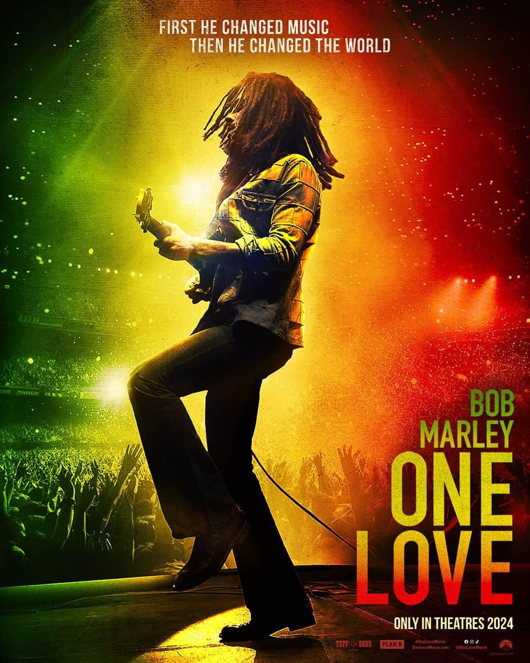 ボブ・マーリーのインスタグラム：「First he changed music. Then he changed the world. Bob Marley: One Love in theatres everywhere February 14, 2024. #BobMarleyMovie #OneLoveMovie」