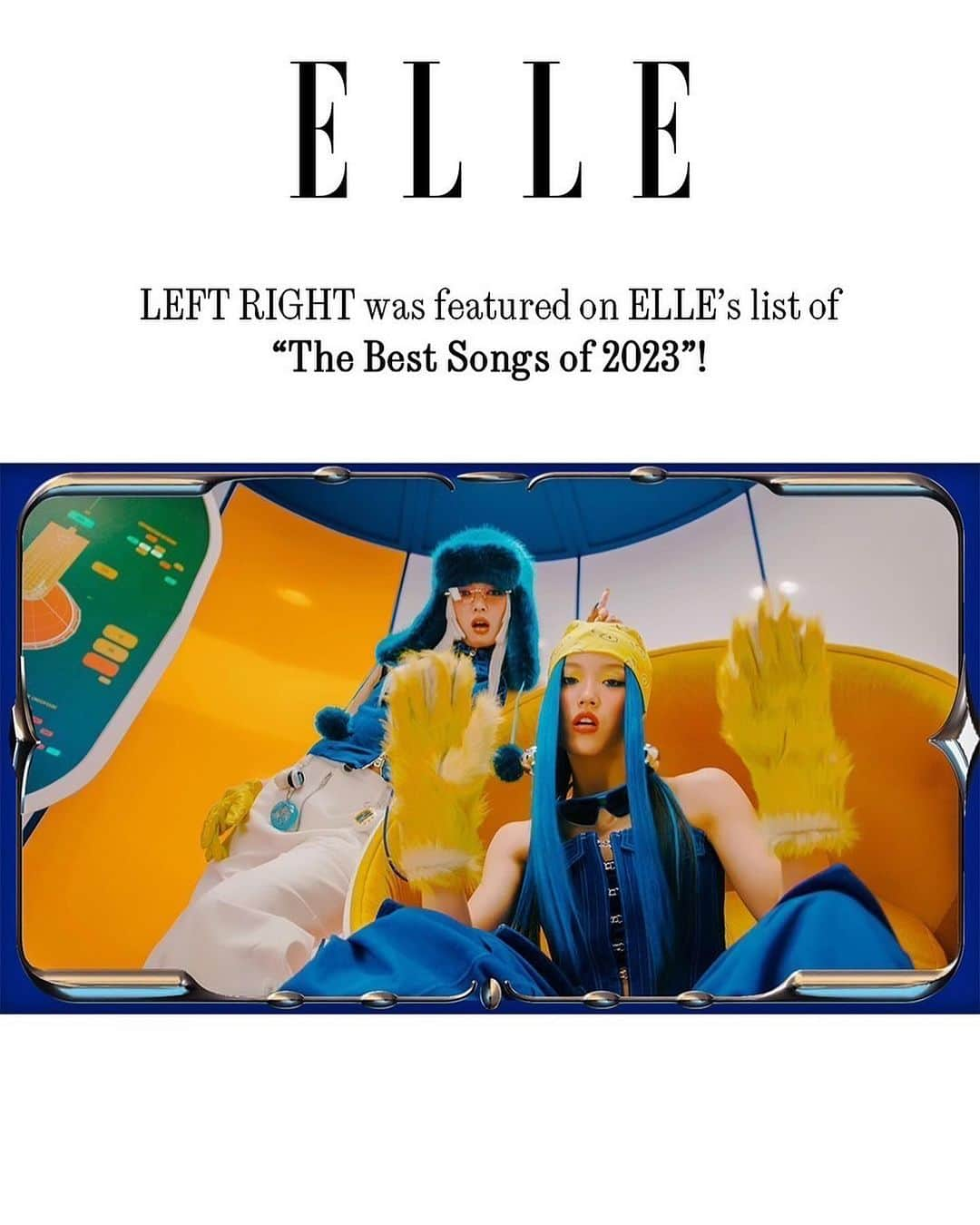 サイモン のインスタグラム：「The Best Songs of 2023 "LEFT RIGHT" by XG  “Japanese girl group XG wowed us with their breathless debut single ‘Tippy Toes’ and Cocona’s cypher rap verse, but they also know how to make us swoon with a smooth R&B-inspired tune. It’s so good they got Ciara and Jackson Wang on a remix.”—EG  @elleusa 🙏♾🤍」