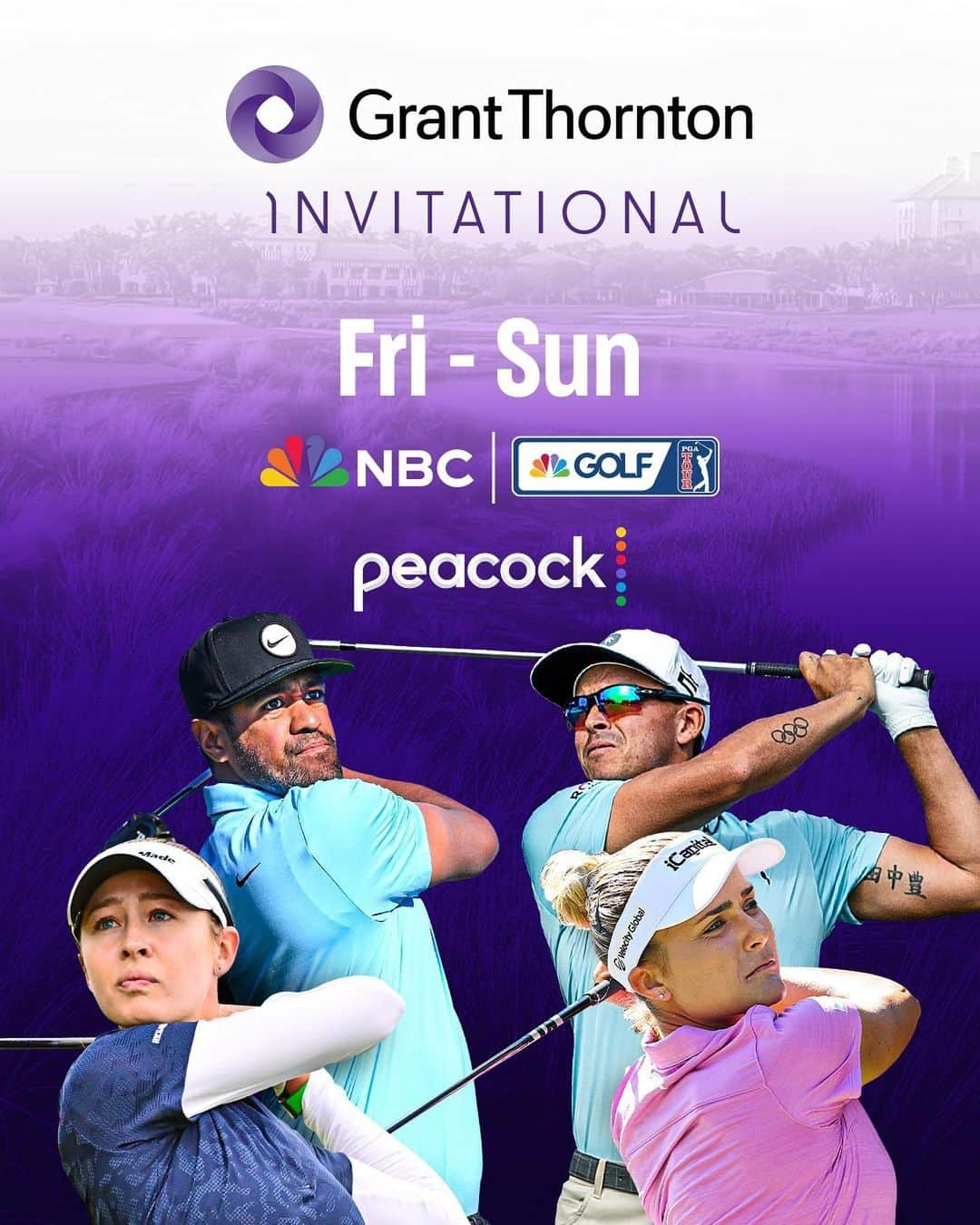 チョン・インジさんのインスタグラム写真 - (チョン・インジInstagram)「The best of the @PGATOUR and @LPGA_tour compete in mixed pairings at the inaugural Grant Thornton Invitational! ⚔️  Swipe to see how to watch on Golf Channel and NBC with all rounds streaming on @peacock.」12月6日 0時42分 - golfchannel