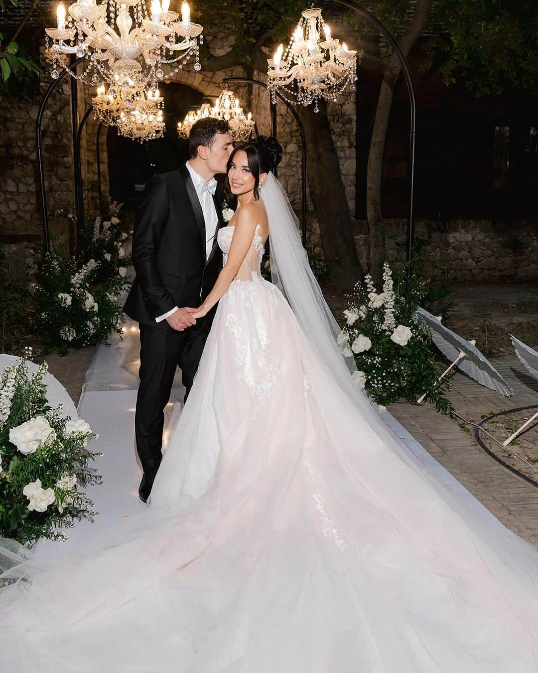 Galia Lahavさんのインスタグラム写真 - (Galia LahavInstagram)「Dreams take center stage as @irds.hjdri glides down the aisle in EUPHORIA a mesmerizing contemporary ballgown |  The delicate interplay of blush and ivory silk tulle, intricate 3D floral embellishments, and a sparkling caviar tulle creates a gown that’s as regal as the love story it accompanies. #GLbride #GaliaLahav」12月6日 0時52分 - galialahav