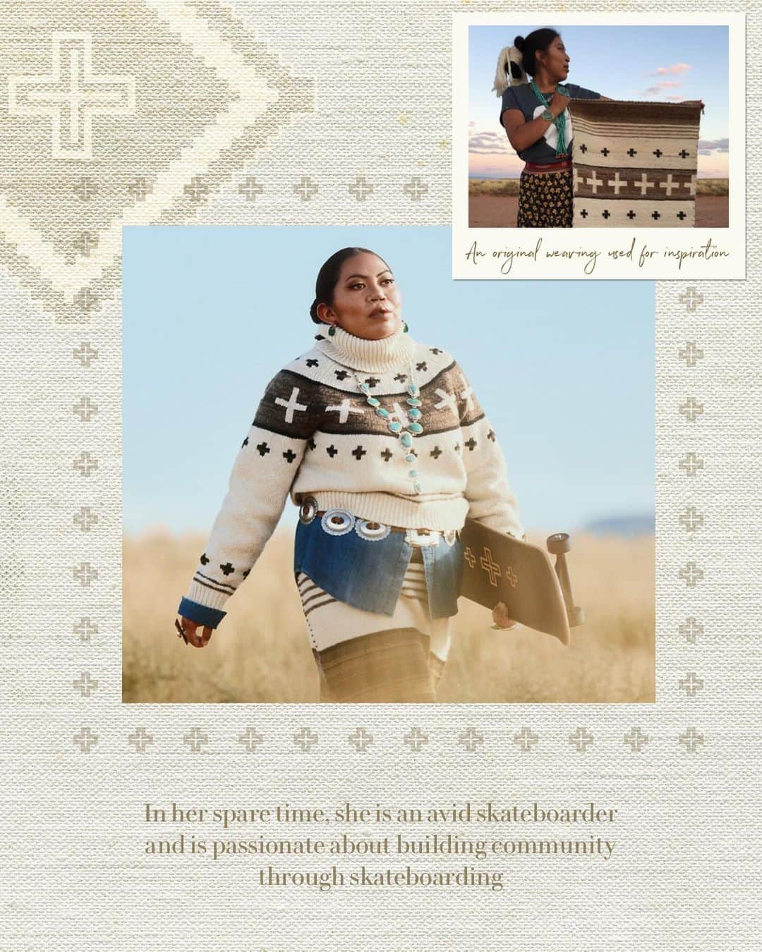 Polo Ralph Laurenさんのインスタグラム写真 - (Polo Ralph LaurenInstagram)「Meet the first #RLArtistInResidence, @NaiomiGlasses.   Naiomi is a seventh-generation Diné (Navajo) textile artist and designer whose love for the Navajo way of life is at the center of everything she creates.   To learn more about Naiomi, watch the short film and explore the #PoloRalphLauren x #NaiomiGlasses collection via the link in bio.」12月6日 1時00分 - poloralphlauren