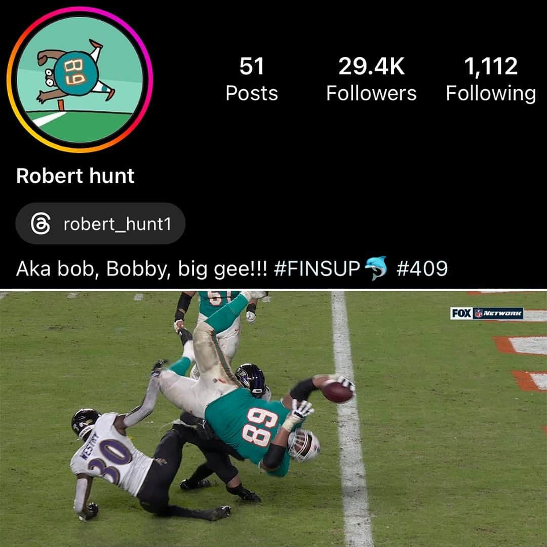 マイアミ・ドルフィンズさんのインスタグラム写真 - (マイアミ・ドルフィンズInstagram)「Robert Hunt's profile picture is iconic 😂」12月6日 1時56分 - miamidolphins