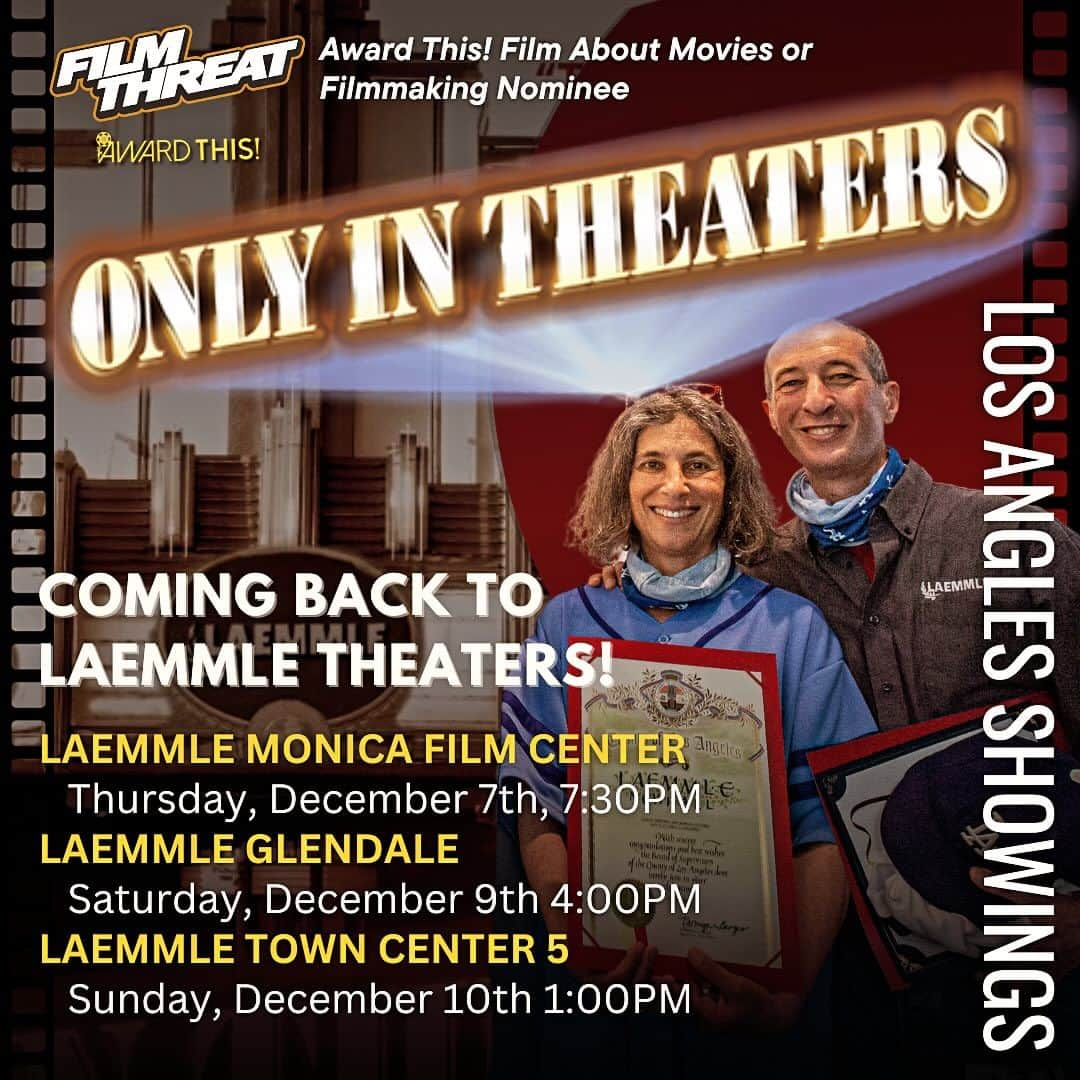 ラファエル・スバージのインスタグラム：「THIS WEEK! @onlyintheatersmovie is RETURNING to Los Angeles for THREE shows @laemmletheatres !  Q&A’s to follow screening with @greglaemmle @tishlaemmle and I.   @onlyintheatersmovie is a movie about FAMILY, RESILIENCE,  and the joy of going to the MOVIES. With interviews with #cameroncrowe @ava @brucejoelrubin @leonardmaltin @buffalo15ny @turan_kenneth #jamesivory @msallisonanders @nicole_holofcener and many others!   DVD from @kinolorber (with lots of extras!) is available with your ticket purchase!   Hope to see you there!   #onlyintheaters #arthouse #arthousecinema #cinema #laemmle #laemmletheatres #movies」