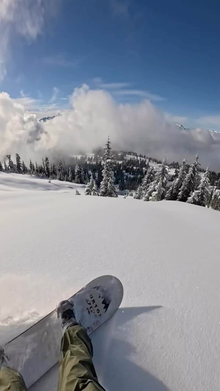 アナログクロージングのインスタグラム：「Powder Report: @mikeyrencz checking in from 🇨🇦   #Burton #Snowboarding」