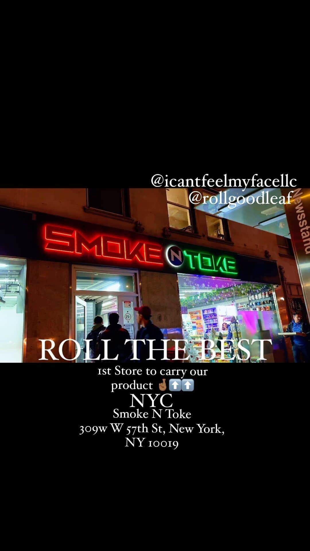 ジュエルズ・サンタナのインスタグラム：「WE MOVING 💪🏾🙌🏾🙏🏾🤦🏾‍♂️ @rollgoodleaf  1st Store to carry our product 🤞🏾⬆️⬆️ #NYC Smoke N Toke  309w W 57th St, New York, NY 10019 ROLL THE BEST 😤THE BEST @rollgoodleaf @icantfeelmyfacellc」