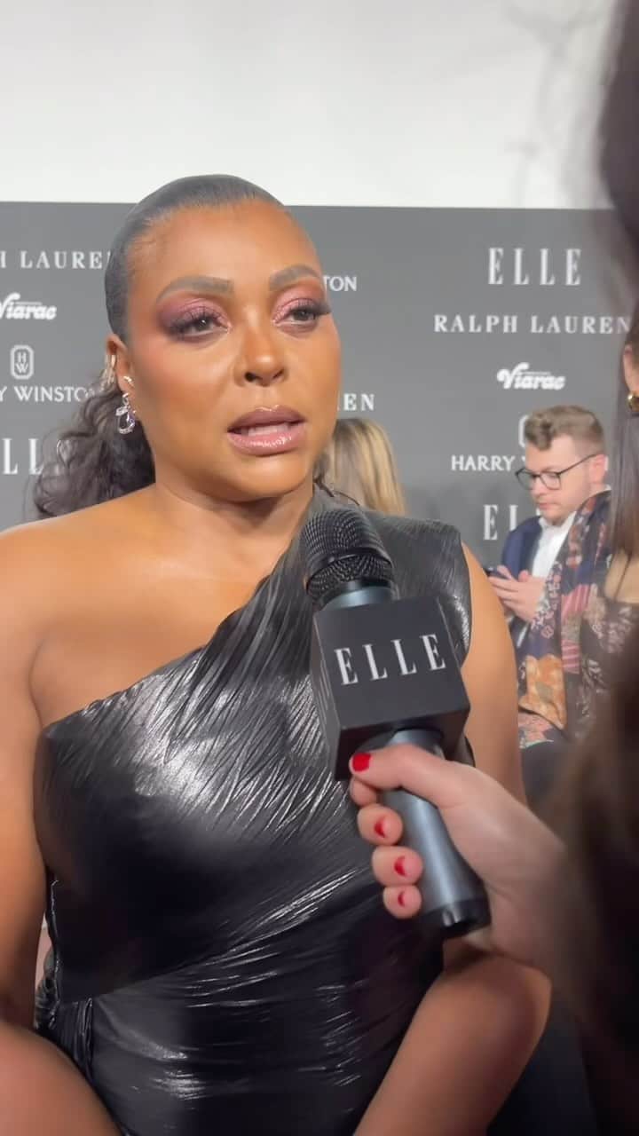 ELLE Magazineのインスタグラム：「Women in Hollywood honoree #TarajiPHenson, wearing @ralphlauren collection, shares her best piece of advice for women starting out in the industry. #ELLEWIH @harrywinston @viaraewines」