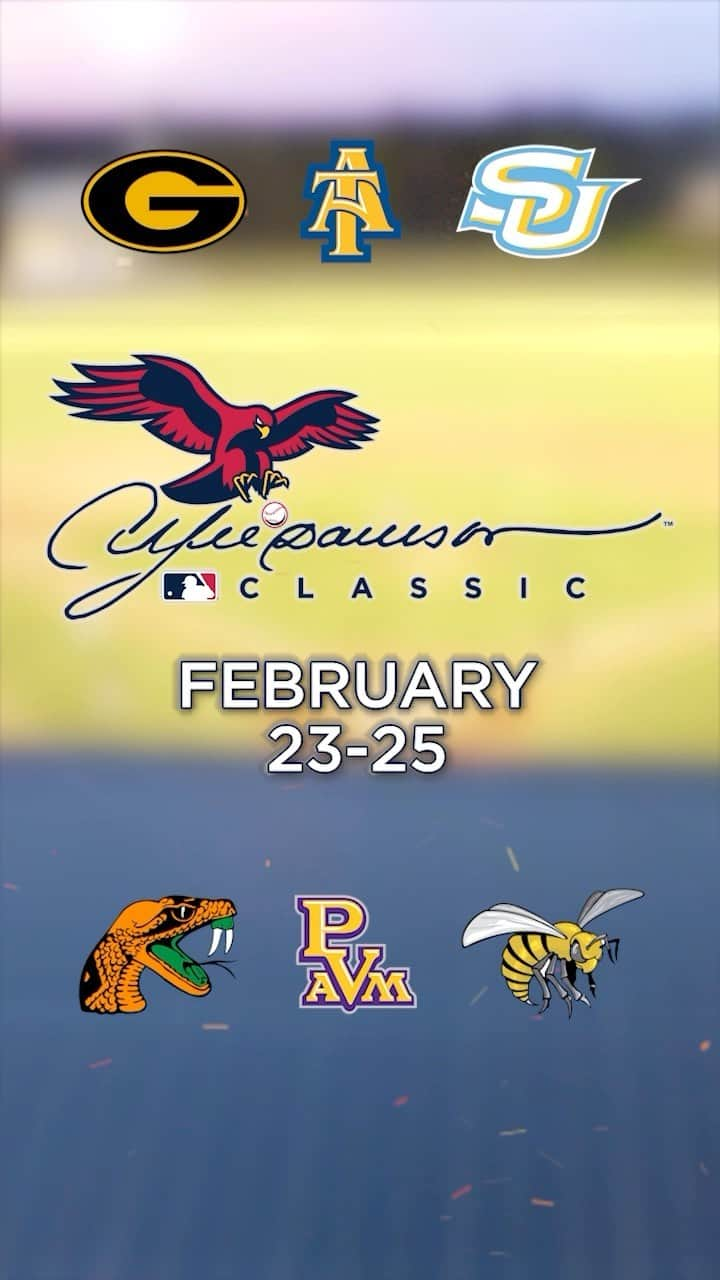 MLBのインスタグラム：「The Andre Dawson Classic is officially relocating to the Jackie Robinson Training Complex in Vero Beach, FL ‼️   We are excited to welcome six HBCU programs in our 16th annual round-robin tournament to celebrate the start of the 2024 college baseball season! #ADC24🦅」