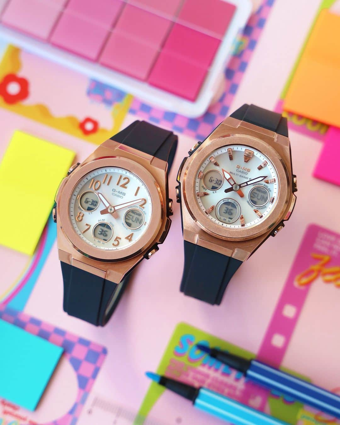 CASIO BABY-G Japan Officialさんのインスタグラム写真 - (CASIO BABY-G Japan OfficialInstagram)「キラッとしたピンクゴールドと シックなブラックのカラーがかわいいので🩶  大人っぽいシンプルなコーデにもぴったり✨  オフィスコーデにも華やかさを プラスしたい人にもおすすめ💐  スタイリッシュなバーインデックスと 見やすい数字のインデックス、どちらが好きですか😊？  －－－－－－－－－－  左 ⌚️MSG-W610G-1AJF　￥35,200 *tax included  右 ⌚️MSG-W600G-1AJF　￥35,200 *tax included  －－－－－－－－－－  BABY-Gのアカウントでは他にも カラフルな商品を随時発信中📱✨  プロフィールから他の投稿もチェックして お気に入りを見つけてね💖 👉@babyg_jp  #casio #babyg #baby_g #babyg_jp #watch  #カシオ #ベイビージー #babygコーデ #時計 #腕時計 #GSHOCK #G_SHOCK #インテリア #トレカケース #勉強垢 #オフィスカジュアル #OLコーデ #オフィスコーデ #手元コーデ #腕時計コーデ #文房具好き #文房具 #シンプルコーデ #モノトーンコーデ #ソーラー時計 #msgw610 #g_ms」12月6日 8時00分 - babyg_jp