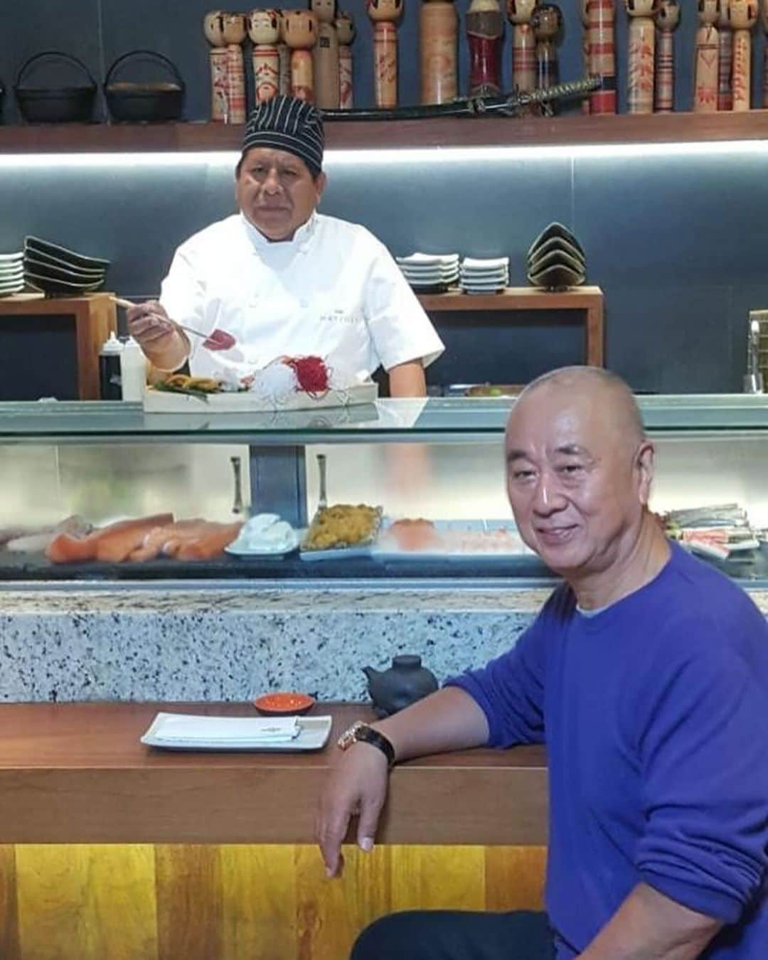 松久信幸のインスタグラム：「His name is Pasquale. I met him when I came to Peru 50 years ago, and he has been working as a chef in the same restaurant ever since. When I visited Peru for the first time since 2018, he had gone to heaven. I will cherish the memories of you and pray for your soul rest in peace.」