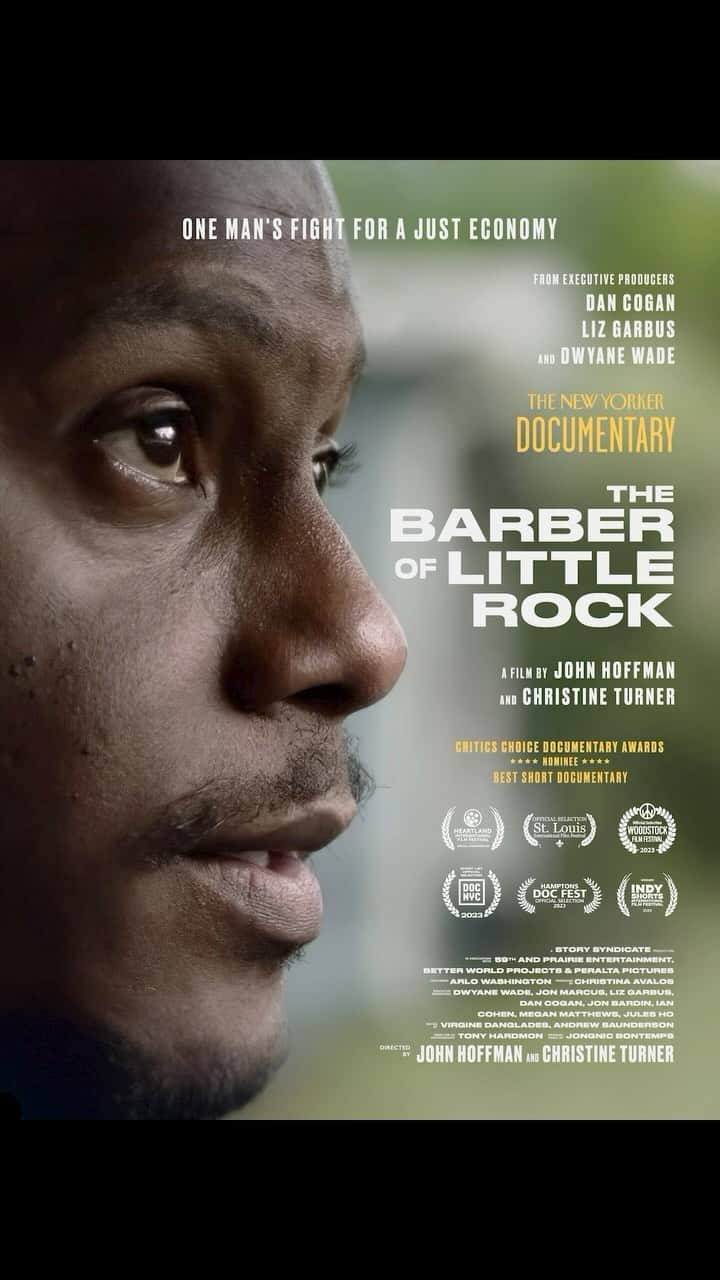 ドウェイン・ウェイドのインスタグラム：「It’s been an honor to be one of the executive producers behind The Barber of Little Rock. The film explores America’s widening racial wealth gap through the story of Arlo Washington, a local barber whose visionary approach to a just economy can be found in the mission of People Trust, the nonprofit community bank he founded. It’ll be available on @newyorkermag soon.  Directors: John Hoffman and Christine Turner. Executive producers: Dwyane Wade, Jon Marcus, @LizFGarbus, Dan Cogan, and Jon Bardin」