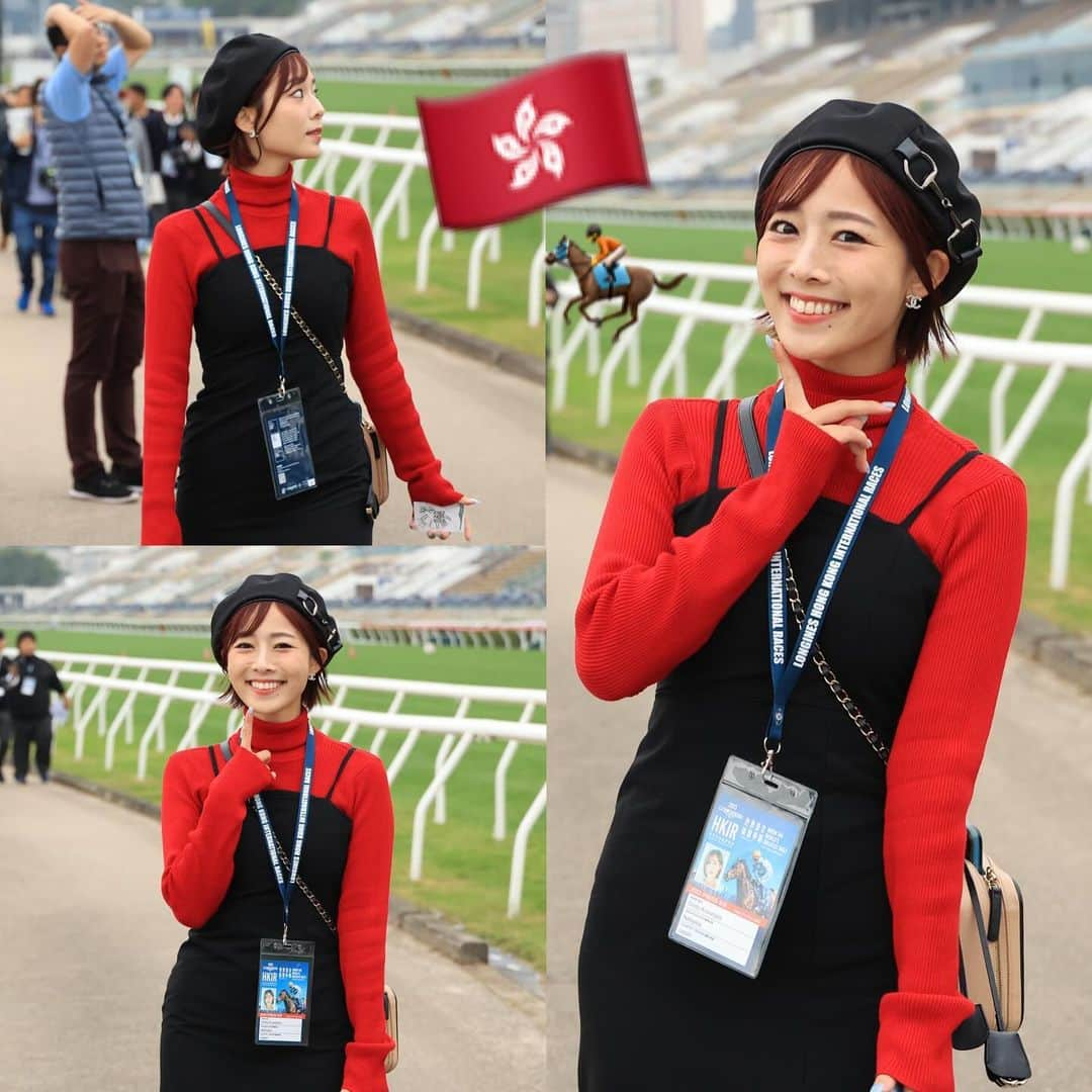 桑原茉萌のインスタグラム：「【香港競馬2日目朝🇭🇰🏇】 沙田馬場にて追い切りを見学させていただきました！  そして芝コースの中を歩かせていただき 馬と騎手が色々な思いをのせて走ってるコースを歩けることが 嬉しすぎて鳥肌がたちました、、、！ 日本でもこんなことないし、コースの中を歩けるのは かなり珍しいとのことで喜びを噛み締め一歩一歩踏み込みました🥹💖  真近で馬と騎手の絆を感じ、レースとは また違った面を拝見することができて嬉しかったです✨  香港のメディアの方々が沢山声をかけてくださり、 写真も撮ってくれて香港のSNSで私のことを紹介してくださるみたいなので探してみてください！  1枚目は「もしかして私を撮ってますか？それならちゃんと撮って下さい❤️」の一場面です🤣📸❣️ 香港でも可愛いと褒めていただけてとってもうれしんでぃです🫶  #香港 #hkjc #hongkong #horseracing #川田将雅 #騎手 #競馬 #香港競馬 #香港国際競走  #國際騎師錦標賽 #浪琴國際騎師錦標賽 #騎師非凡一族 #跑馬地馬場 #浪琴 #IJC #LonginesIJC #HKRacing #Jockeysarespecialbreed #GoRacingHK #HappyValleyRacecourse  #longines #香港國際賽事 #浪琴香港國際賽事 #世界舞台草地王者 #沙田馬場  #浪琴 #HKIR #HKRacing #turfworldchampionships #GoRacingHK  #ShatinRacecourse  #longines #umajo #fyp」