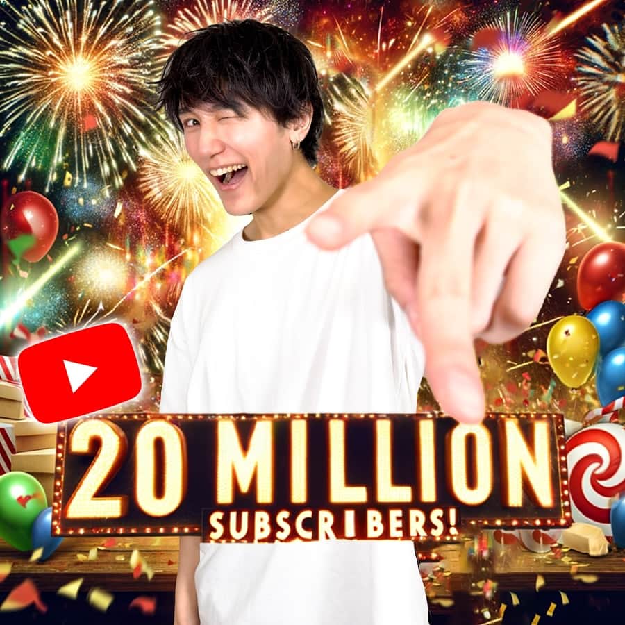 ISSEIのインスタグラム：「YouTube channel has reached 20 million subscribers! I will bring more smiles to everyone from now on! #youtube」
