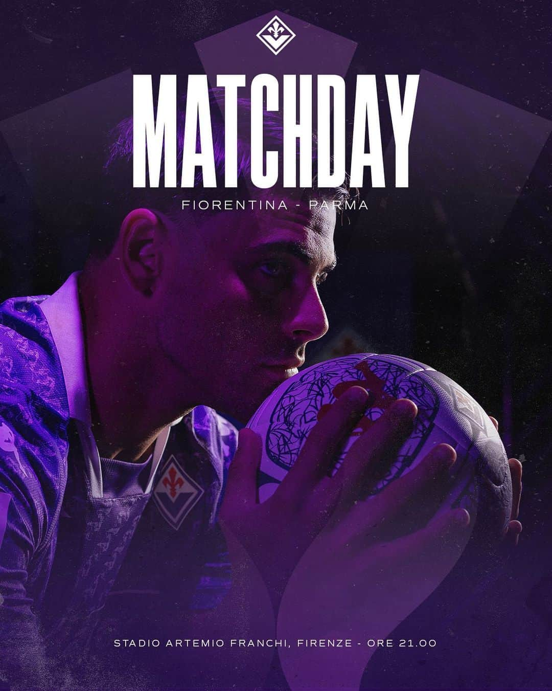 ACFフィオレンティーナのインスタグラム：「IT’S MATCHDAY ⚜️ 🏆 Coppa Italia ⚽️ Fiorentina-Parma  📍 Stadio Artemio Franchi  🕖 21:00CET  #ForzaViola #FiorentinaParma #ACFFiorentina」