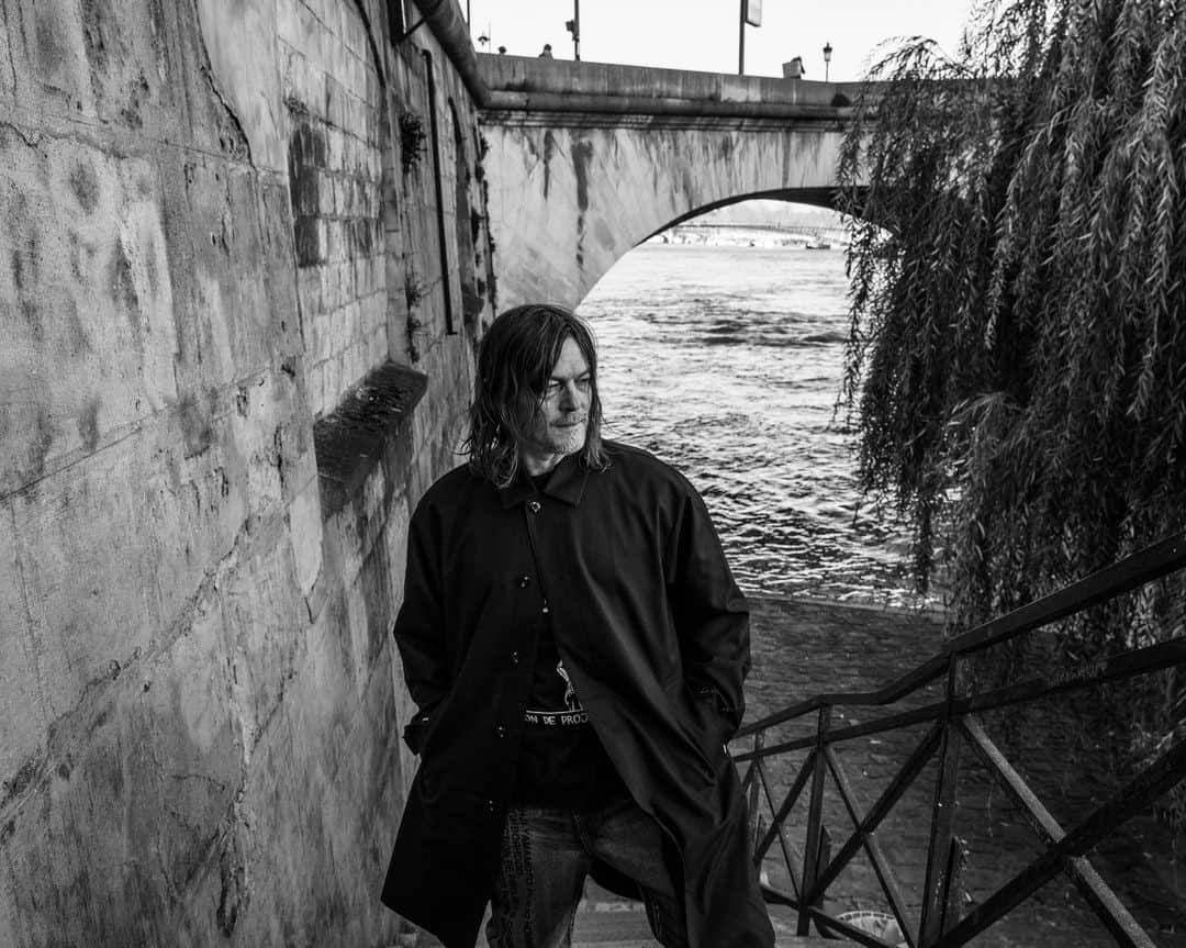 山本耀司のインスタグラム：「Yohji Yamamoto POUR HOMME｜NEIGHBORHOOD®⁠ // DEC.8 //⁠ ______________________________________⁠ ⁡⁠ ⁠ Model: Norman Reedus @bigbaldhead⁠ Photographer: Shadi @shadinyc⁠ ⁠ ⁠ ⁠ @neighborhood_official⁠ #neighborhood⁠ #nbhd⁠ #craftwithpride⁠ ⁠ #yohjiyamamotopourhomme⁠ #yohjiyamamoto⁠」