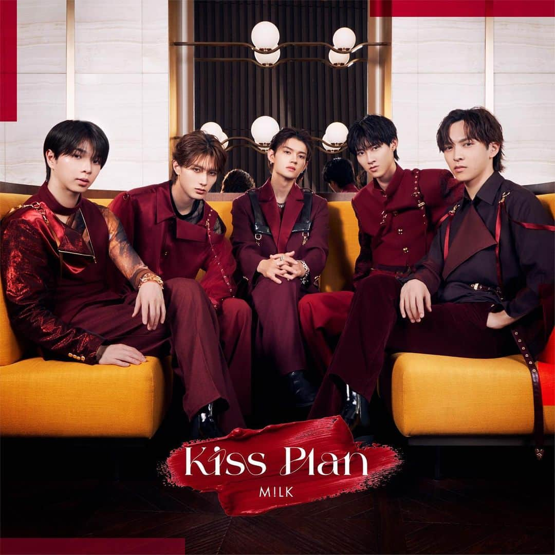 M!LKオフィシャルInstagramのインスタグラム：「. 2024年1月24日リリース M!LK メジャー 4th シングル 「Kiss Plan」  ジャケット写真公開💋  💿初回限定盤A (CD＋Blu-ray) M1, Kiss Plan M2, Weekend Blu-ray M!LK学園　短期留学編 ~前編~   #PR  #MILK  #MILK_KissPlan  #佐野勇斗  #塩﨑太智  #曽野舜太  #山中柔太朗  #吉田仁人」