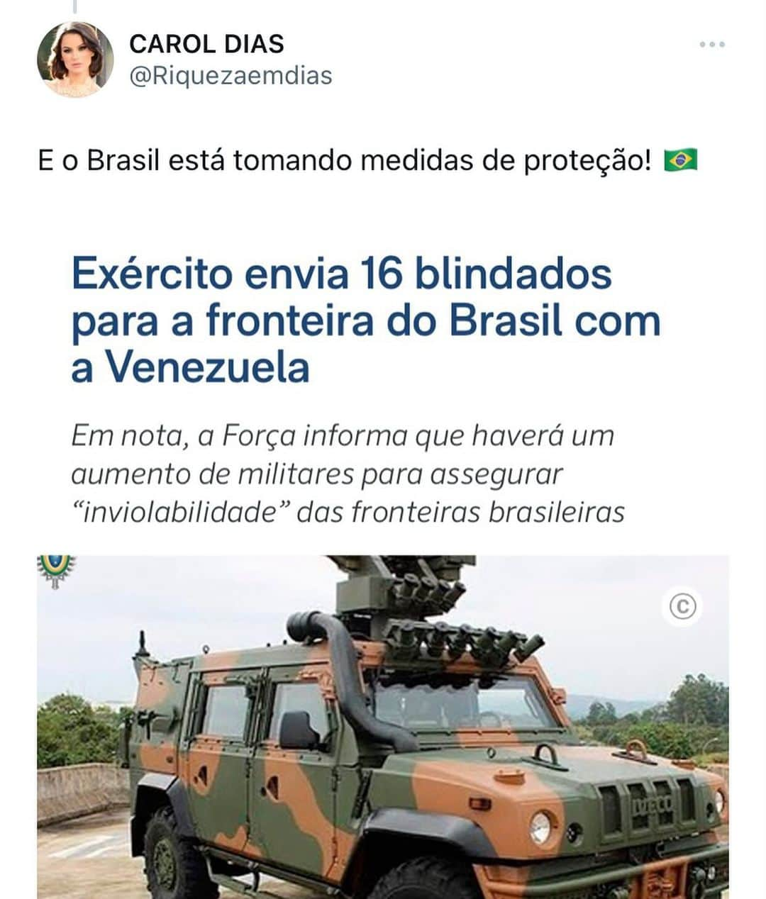 Carol Diasさんのインスタグラム写真 - (Carol DiasInstagram)「Você acredita que teremos mais uma guerra? 😱  Venezuela está certa em invadir a Guiana?   Comente aqui sua opinião 👇🏼」12月6日 20時55分 - caroldias