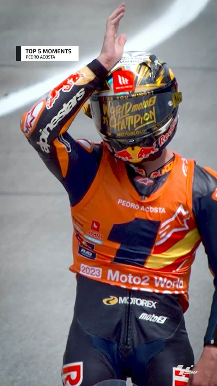 MotoGPのインスタグラム：「A spectacular year redefining limits! 👊 Looking back at the top 5 moments of a triumphant season! 🙌   #ELT1BURON 🦈 #PedroAcosta #PA37 #Moto2 #MotoGP」