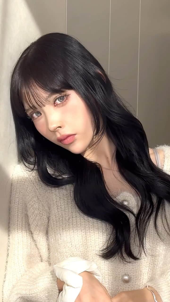 緩苺のインスタグラム：「blackhair🇯🇵」