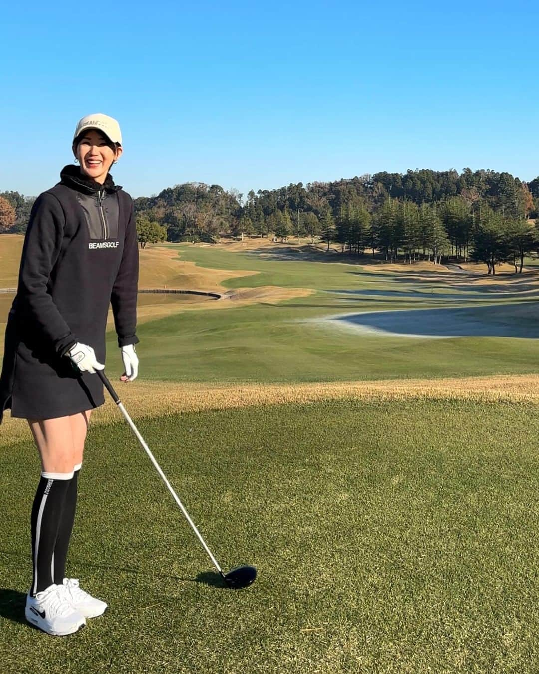 栗原恵のインスタグラム：「. 2度目のラウンド🏌️‍♀️  ゴルフは楽しいし ゴルフが繋いでくれるご縁には感謝でいっぱい☺️🤝✨」