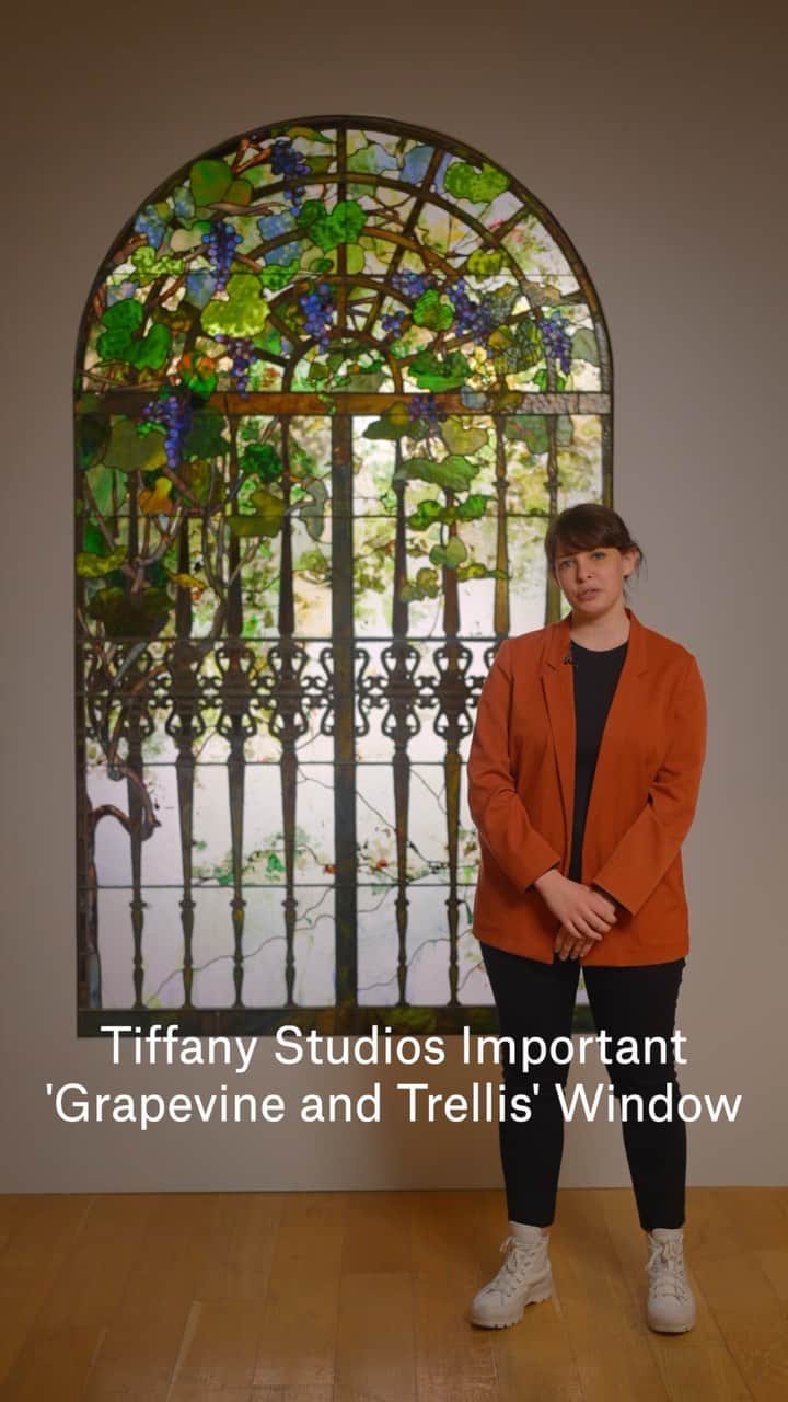 クリスティーズのインスタグラム：「Light up every room in style   Dazzling and timeless, Christie’s proudly presents Tiffany, a sale celebrating Louis Comfort Tiffany and the firm that innovated the art of glassmaking in America.   The auction focuses on work from early window commissions both residential and commercial, including Tiffany’s important ‘Grapevine and Trellis’ arched window and the radiant ‘Landscape with Magnolias and Irises’ window.   Browse the sale online now via the LinkinBio!   Visit the Rockefeller galleries for an in-person viewing experience.   Tiffany | New York | 8 December」