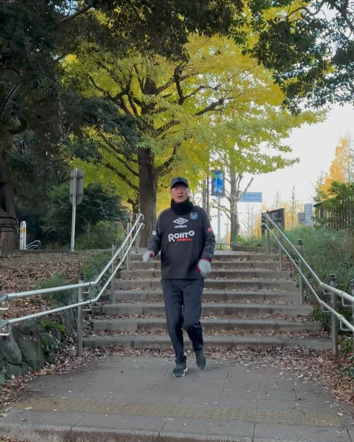 金石昭人のインスタグラム：「カネやん散歩🚶  今日も元気ですよ😄✌️ 早起きしましたよ☀️ 歩きましたよ🚶 走りましたよ🏃 深呼吸しましたよ💨 銀杏の木がありましたよ きれいでしたよ😄 どや  #カネやん散歩 #元気チャージ  #どや」