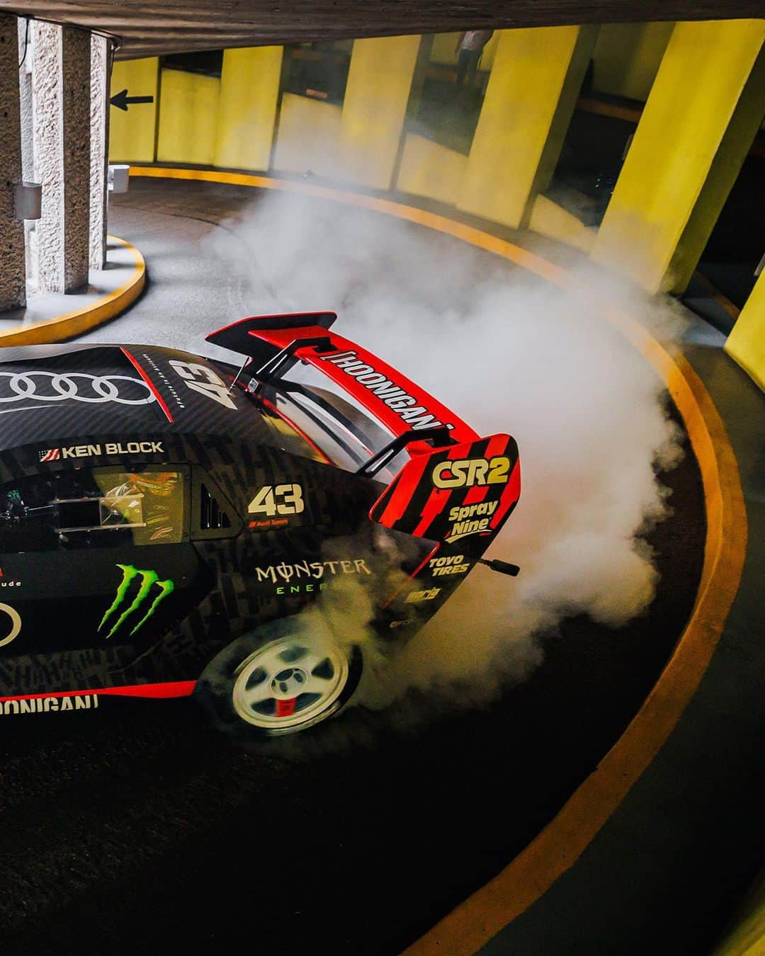 モンスターエナジーさんのインスタグラム写真 - (モンスターエナジーInstagram)「@KBlock43 in the Audi S1 Hoonitron - for one more slide 🤘 'Electrikhana TWO: Mexico City' is officially out NOW.  Ken Block transformed the automotive world with the Gymkhana series of films. And late last year, he filmed what would end up being his last ever video project: Electrikhana TWO.  Link in Bio.  #MonsterEnergy #KB43VER #KenBlock #ElectrikhanaTwo #Motorsport」12月7日 0時09分 - monsterenergy