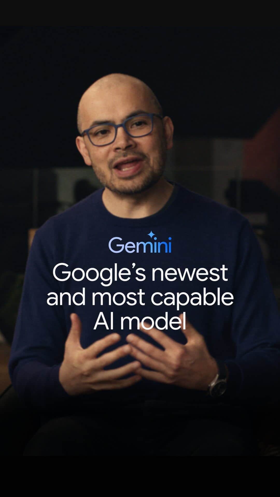 Googleのインスタグラム：「We’re excited to announce Gemini: @Google’s largest and most capable AI model.  Built to be natively multimodal, it can understand and operate across text, images, audio, video and code — and achieves state-of-the-art performance across many tasks.   Gemini comes in three sizes: Ultra, Pro and Nano - and is able to run on everything from mobile devices to data centers.  Tap the link in bio to find out more. #GeminiAI #BuildWithGemini」
