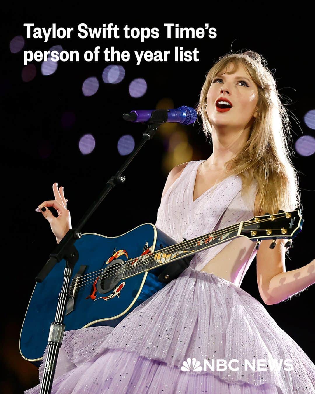 NBC Newsのインスタグラム：「No single person this year has captivated public conversation quite like Taylor Swift — so much so that Time magazine has named her its 2023 Person of the Year.  “This is the proudest and happiest I’ve ever felt, and the most creatively fulfilled and free I’ve ever been,” she told the publication. “Ultimately, we can convolute it all we want, or try to overcomplicate it, but there’s only one question: Are you not entertained?”  Swift beat a wide-ranging pool of finalists, including Barbie, former President Donald Trump’s prosecutors and Britain’s recently coronated King Charles III.  Read more at the link in bio.」