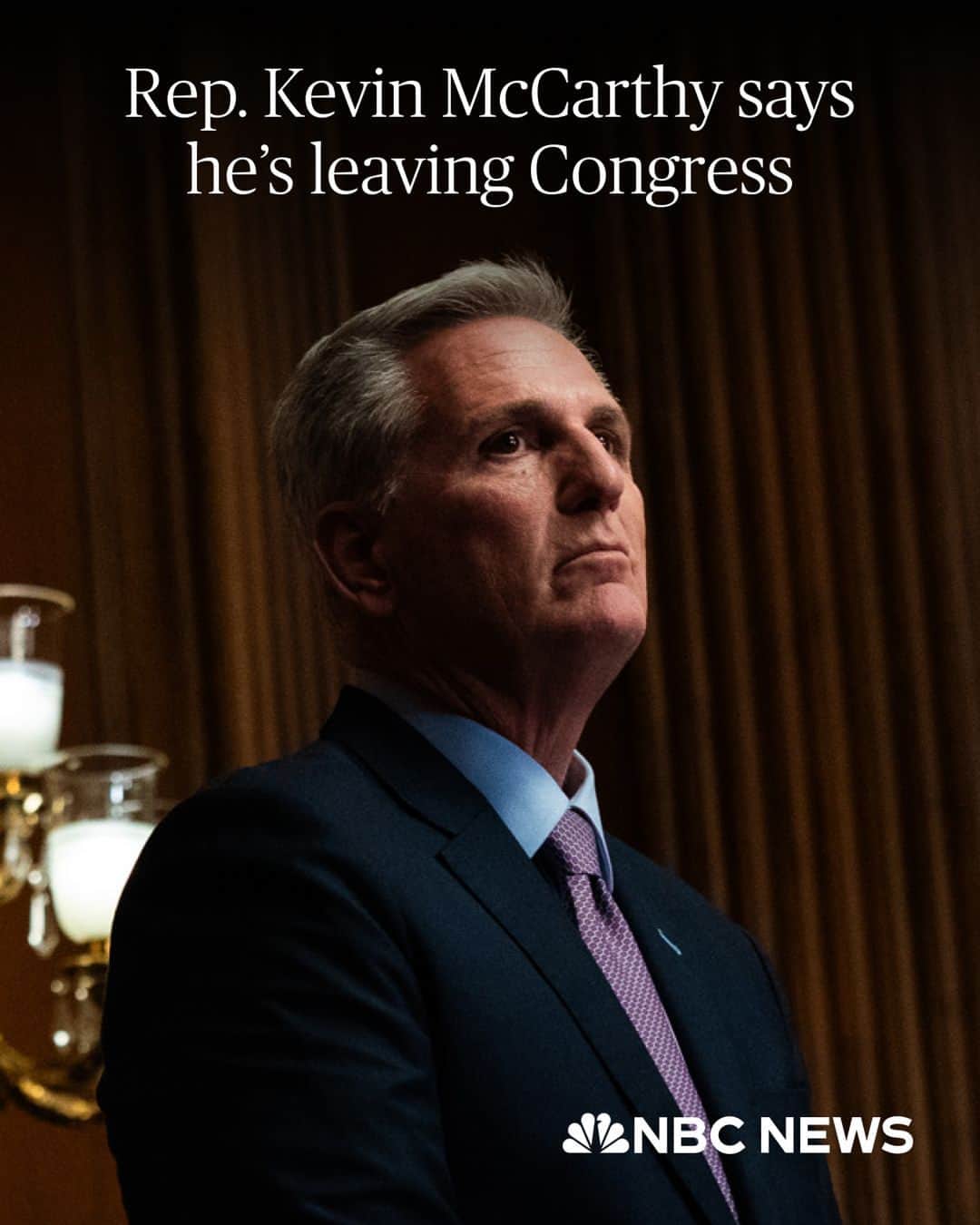 NBC Newsのインスタグラム：「Rep. Kevin McCarthy, who this fall became the first speaker to be ousted from power in the middle of a congressional term, said he will resign from office at the end of this month.  📷️ Elizabeth Frantz / The Washington Post via Getty Images」