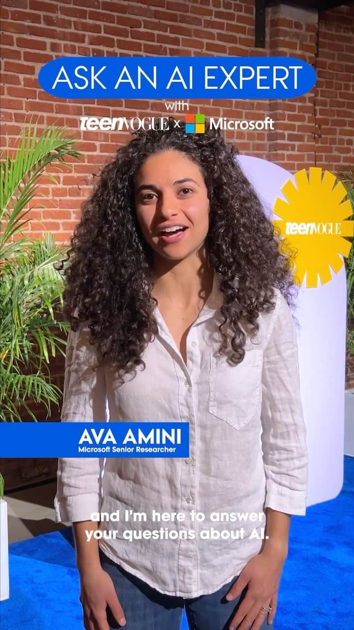 Microsoftのインスタグラム：「Live from the Teen Vogue Summit, Ava Amini, senior researcher at @Microsoft, shared 3 things everyone should know about AI! Learn more about how to use AI and where the technology is going at the link in bio.」