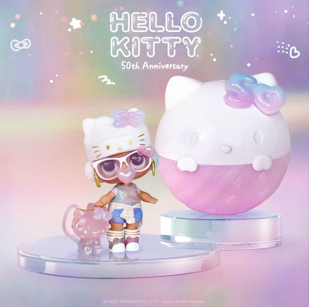 Hello Kittyのインスタグラム：「Pretty in pastel 🎀 💖 The new limited edition @LOLsurprise Loves Hello Kitty 50th Anniversary collection is available now! Link in bio. #HelloKitty50th #LOLSurprise」