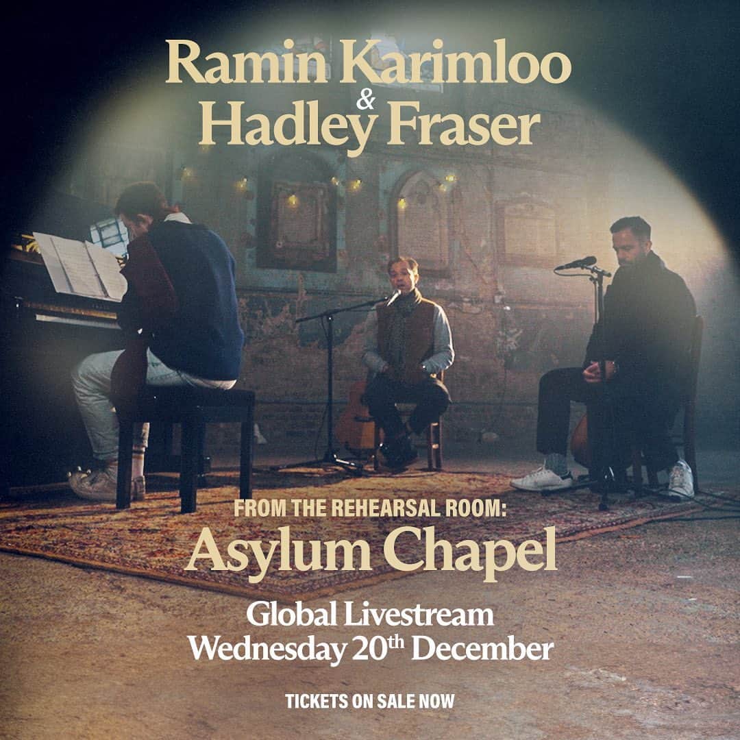 ラミン・カリムルーのインスタグラム：「From The Rehearsal Room - Asylum Chapel | Global Stream Dec 20 | Link in BIO | @hadleyfraser @wearecraft @theo.jamieson @driiftlive」