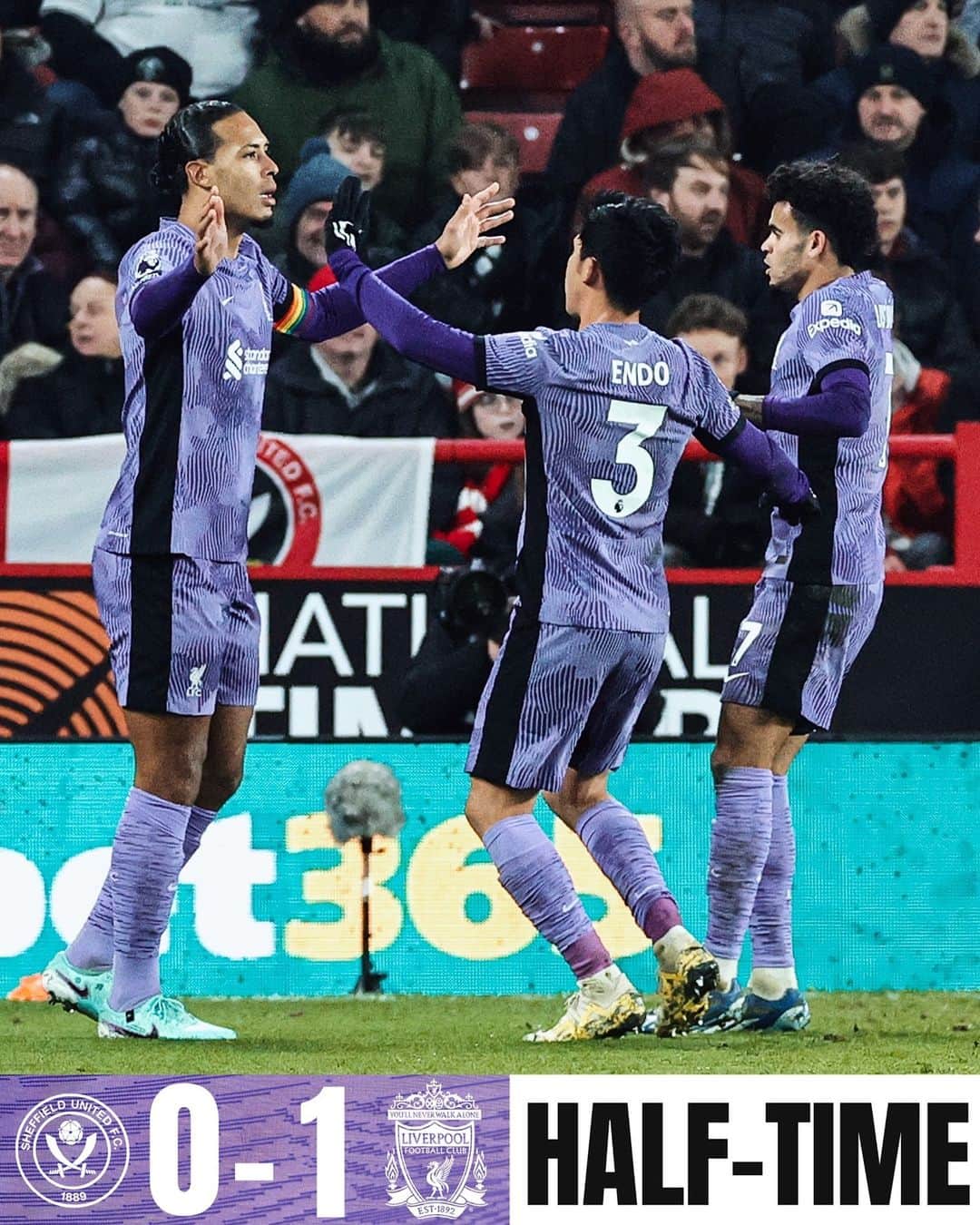 リヴァプールFCのインスタグラム：「Ahead at the break 👊 #SHULIV」