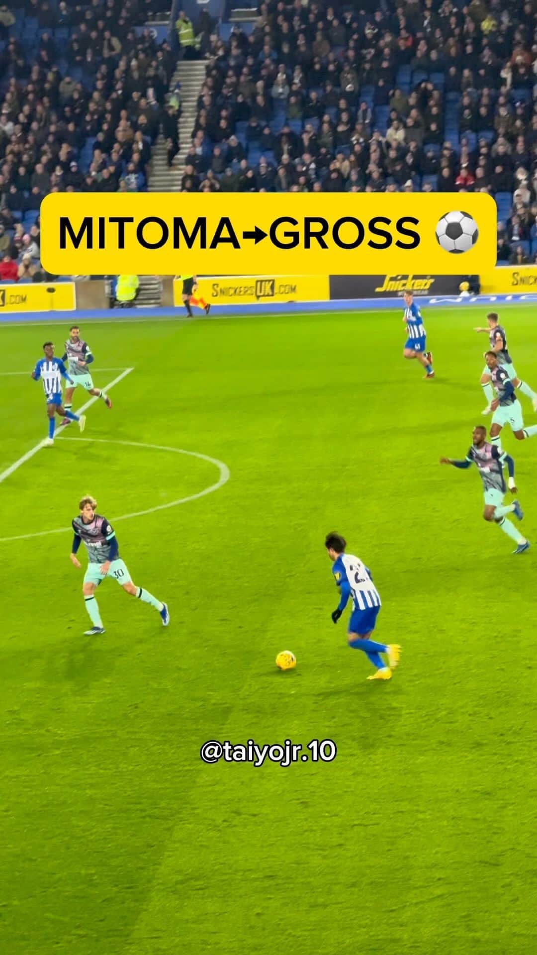木村太陽のインスタグラム：「MITOMA→GROSS⚽️  #brighton #mitoma #gross」