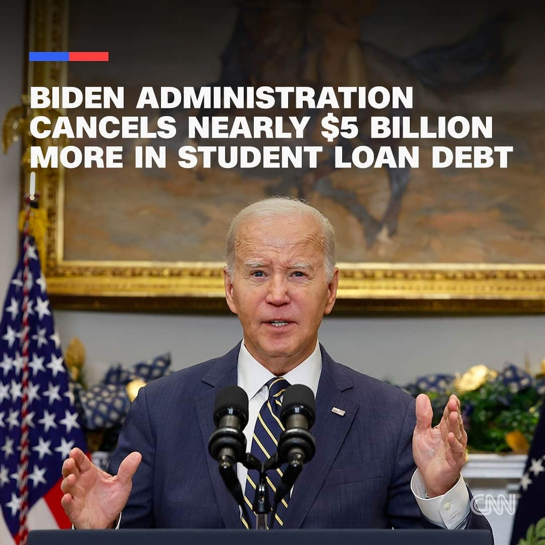 CNNのインスタグラム：「The Department of Education said that it has approved the cancellation of nearly $5 billion more in federal student loan debt, bringing the total amount of student debt relief provided under the Biden administration to $132 billion for more than 3.6 million borrowers.  “We are continuing to pursue an alternative path to deliver student debt relief to as many borrowers as possible as quickly as possible,” Biden said in a statement.  Read more at the link in our bio.   📸: Anna Moneymaker/Getty Images」